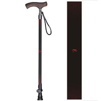 XIHAA T Handle Aluminum Walking Stick Quick Locking Adjustable Ultralight Old Man Non Slip Durable Cane,Red