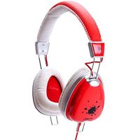 iDance Funky 200; FUNKY Series Lightweight Headphones w/inline Mic Works w/iPhone RED