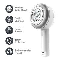 Lint Remover Electric Fabric Sweater Shaver Portable Defuzzer Fuzz Pill Ball Remover USB/Battery Operated for Clothes,Fabrics and Furniture(White)
