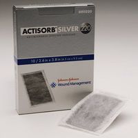 J&J Actisorb Silver 220 - 4 1/8"x 4 1/8" - Model 72913 - Box of 10