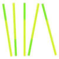 9" Fun Color Changing Party Drinking Straws! Reusable, Recyclable Plastic Drinking Favors! (Yellow to Green, 50)