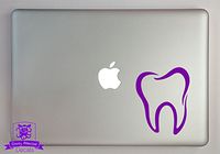 Overly Attached Decals Molar Tooth Vinyl Decal Sized to Fit A 15" Laptop - Purple