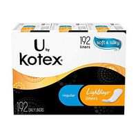 U by Kotex Lightdays Pantiliners, Regular, Unscented (192 ct.)