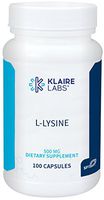 Klaire Labs L-Lysine - 500 Milligrams Essential Amino Acid Support for Immune Health & Collagen Formation, Hypoallergenic & Dairy-Free (100 Capsules)