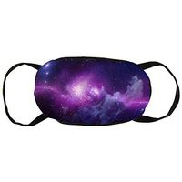 NiYoung Purple Galaxy Nebula Anti-Dust Earloop Mouth Cover for Women Men, Pollen Painting Cosplay Half Face Mouth Cover - Elastic Band