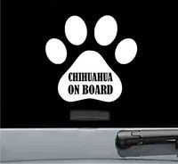 JS Artworks Chihuahua on Board Vinyl Decal Sticker (White)