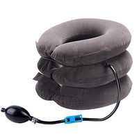 Cervical Neck Traction Device Inflatable Neck Stretcher, Easy to Use for Chronic Neck and Shoulder Pain Relief Traction Spine Alignment, Neck Cervical Brace Collar Pillow for Home and Travel, Grey