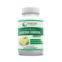 Pristine Foods Garcinia Cambogia Weight Loss Pills 100% Natural 60% HCA Pure Extract Appetite Suppressant, Metabolism Booster Non-Stimulant Diet Supplements for Men and Women Vegan Non-GMO Gluten Free