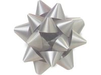 Silver Medium Star Gift Bows (48 Pack ) 3-1/2"