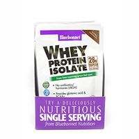 Bluebonnet Nutrition Whey Protein Isolate Powder, Whey From Grass Fed Cows, 26g of Protein, No Sugar Added, Non GMO, Gluten Free, Soy free, kosher Dairy, 8Count, 8 Servings, Chocolate Flavor