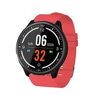 Jennyfly Smart Bracelet, Waterproof Fashion 1.3 inch Round HD Screen Smart Bracelet Multi-Sport Mode Heart Rate/Blood Pressure/Oxygen Monitor Calories Pedometer Fitness Tracker for Men Women - Red