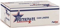 Renown REN14555-CA Trash Can Liners, 40" x 48", 45 gal, 22 mil, Black (Roll of 25) (Pack of 6)