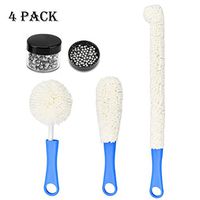 Cooyeah 3 Pieces Wine Decanter Cleaning Brush Set Flexible Bottle Scourer and 300 Pieces Stainless Steel Decanter Cleaning Beads Household Cleaning Tools for Wine Decanters Narrow Neck Goblets Glasses