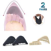 VIEEL 2 Pairs Soft Sponge Big Toe Plug Foot Brace Pads Adjustable Shoe Filler Unisex Shoe Inserts for Men & Women, Pumps, Flats, Sneakers (Black+Beige)