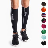 dimok Calf Compression Sleeves Pair - Leg Compression Socks for Calves Running Women Men - Best for Shin Splint Muscle Pain Better Circulation (Black, M/L)