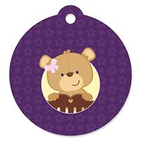 Girl Baby Teddy Bear - Baby Shower or Birthday Party Favor Gift Tags (Set of 20)