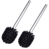 2 X Replacement Stainless Steel Bathroom Shower Room Accessory Toilet Comb Toilet Brush Head Holders Black