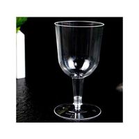 8 Pack 6oz Disposable Ps Transparent Plastic Red Wine Glass 180Ml Hard Plastic Goblet Cup Body Bottom Can Be Split