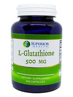 Glutathione Reduced 500mg Supplement for Liver Detox and Antioxidant Support, 200 Capsules.
