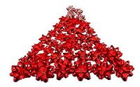 40 Count Peel N Stick Bows Red/Silver 3 Sizes