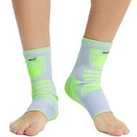 Neotech Care Ankle Support (1 Pair) with Silicone Gel Pad Insert - Lightweight, Elastic & Breathable Knitted Fabric Compression Sleeve - Right or Left Foot, Men Women - Grey Color (Size XS)