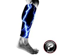 Running Training Calf Leg Compression Sleeve Pair Blue Lightning