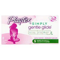 Playtex Gentle Glide Regular/Super Absorbency Tampons, 8 Tampons