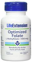Life Extension Optimized Folate L-Methylfolate 1000 mcg Vegetarian Tablets 2 Pack