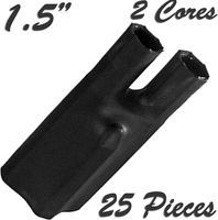 1.5" Core - HI-Quality, Low Voltage Heat Shrink End Breakout Boots: 2 Core (25 Pack) Black