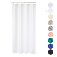 Plastic Shower Curtain, 40" W x 72" H EVA 8G Shower Curtain with Heavy Duty Stones and 7 Rust-Resistant Grommet Holes, Waterproof Thick Bathroom Plastic Shower Curtains Without Chemical Odor-Frosted