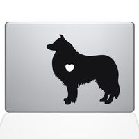 The Decal Guru I Love My Collie Decal Vinyl Sticker, 13" MacBook Pro (2015 & Older Models), Black (1475-MAC-13P-BLA)