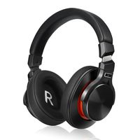 Active Noise Cancelling Headphones,Bluetooth Headphones with Microphone, Over-Ear Deep Bass Wireless Hi-Fi Stereo Headphones for Cell Phone/TV/ PC - Red