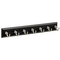 Franklin Brass FBKEYT7-BSE-R Key Rail with 7 Hooks, 14" Rack, Black & Satin Nickel