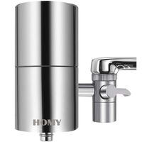 HOMY Faucet Mount Water Filter, SUS304 Stainless Steel Housing & Multiple High Precision Filtration System Reduce Chlorine, Fluoride, BPA Free, Fits Standard Faucets,Home Healthy Drinking Water Filter