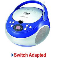 Switch Adapted Toy Portable CD Player - Blue&Silver | Adaptive Toys | Special Needs Switch Toys | Switch Toys