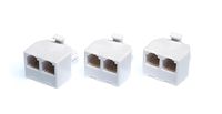 THE CIMPLE CO - Duplex Jack Phone Wall Adapter - 2-Way Phone Splitter (Line 1&2, Line 1&2) - Wall Jack Phone RJ11 Adapter - 4 Conductor Connector (2 Phone Lines) - White, 3 Pack