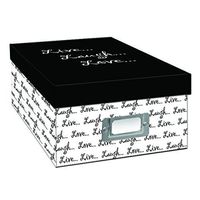 Pioneer Photo Albums B-1BW Photo Storage Box, Live, Laugh, Love Design