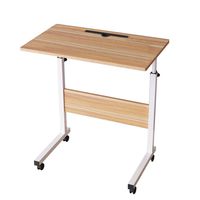 Soges 23.6 inches Side Table, Adjustable Movable with Tablet Slot Portable Laptop Stand for Bed Sofa, Oak, ZS-05-3-60O