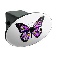 Graphics and More Butterfly with Flowers Oval Tow Hitch Cover Trailer Plug Insert 2"