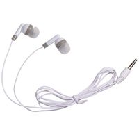 Wholesale Earbuds Bulk Headphones Individually Bagged 50 Pack for iPhone, Android, MP3 Player for Schools, Libraries, Hospitals (White)