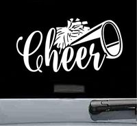 JS Artworks Cheerleading Vinyl Decal Sticker (White)