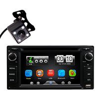 Universal 2Din in Dash Car DVD MP3 MP4 Video Player Radio Bluetooth Kit Head Unit Stereos Monitor Screen with Reverse Parking Camera for Toyota Corolla EX Rav4 Camry VIOS Echo by HitCar (Without GPS)