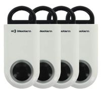 MaxxmAlarm/iMaxAlarm - 4 Pack SOS Alert Personal - 130dB Alarm - Safety & Security Emergency Device - 4 White/Black Basic SOS (Portable Personal Security Alarm 4 Pack - White-Black)