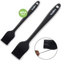 WALFOS Premium Silicone Basting Pastry Brush Set - High Heat Resistant Nonstick Silicone Brush for Baking,Cooking & Grilling - Strong Stainless Steel Core Design (2-Piece Set) - BPA Free & Food Grade