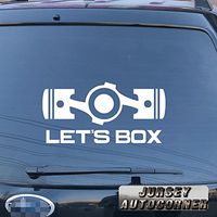 Let's Box Boxer flat 4 Car Decal Sticker Fit for Subaru STI WRX Vinyl JDM Die cut no background pick color size (white, 6'' (15.2cm))