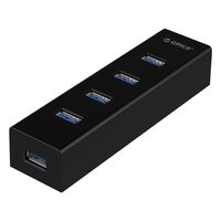 ORICO 4-Port USB 3.0 Unibody Portable Data Hub for iMac, MacBook, MacBook Air, Mac Mini, PC, Laptop - Black