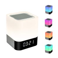 Night Lights 5 in 1 Portable Bluetooth Speaker,Touch Sensor Color Changing Bedside Lamp Dimmable Warm Light, Wireless Speaker with Alarm Clock MP3 Player Sleep Timer