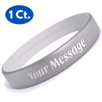 Reminderband Custom Luxe Silicone Wristband - Personalized Silicone Rubber Bracelet - Customized, Events, Gifts, Support, Causes, Fundraisers, Awareness - Men, Women, Kids (Quicksilver, Medium)