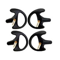 Lsgoodcare Two Pairs Rubber Silicone Replacement Earplug Earmold Ear Buds (Left and Right) for Two-Way Radio Headset Air Acoustic Earpiece Headset Walkie Talkie Earpiece, Small Size, Black Color