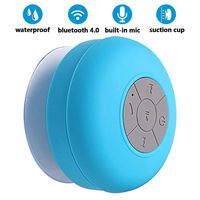 BONBON Bluetooth Shower Speaker Waterproof - Handsfree Portable Speakerphone with Built-in Mic,4hrs of Playtime, Wireless Bluetooth Devices,Dedicated Suction Cup for Showers,Bathroom,Pool(Blue)